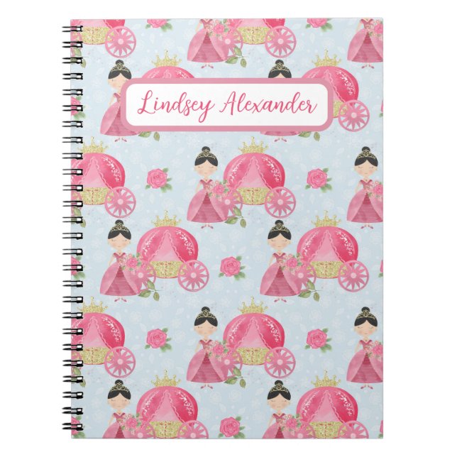 Caderno Espiral Princesa Bonita Personalizada (Frente)