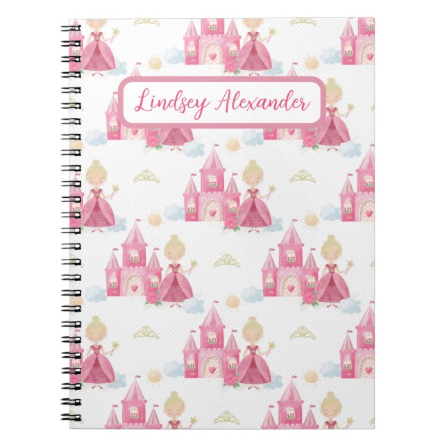 Caderno Espiral Princesa Bonita Personalizada (Frente)