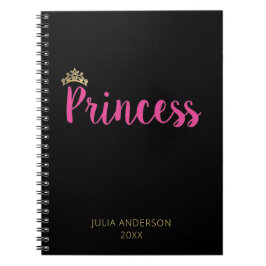 Caderno Espiral Princesa com Letra Rosa