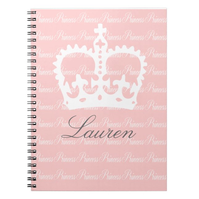 Caderno Espiral Princesa Cor-de-rosa-n-Branca (Frente)