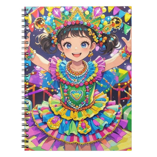 Caderno Espiral Princesa do carnaval  (Frente)