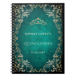 Caderno Espiral Princesa Dourada russa Tiara Quinceanera