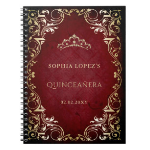 Caderno Espiral Princesa Dourada russa Tiara Quinceanera