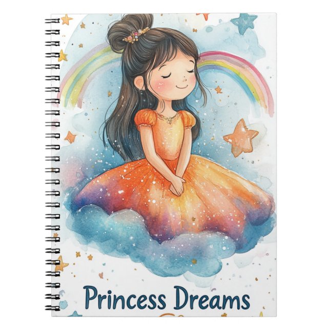 Caderno Espiral Princesa Dreams Watercolor Diário - Magical (Frente)