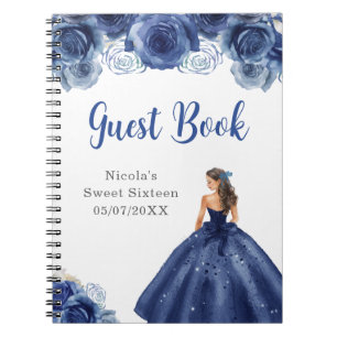 Caderno Espiral Princesa em Marinho Vestido Doce Dezesseis Livro C