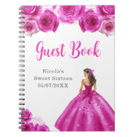 Princesa em vestido rosa quente doce 16 livro conv