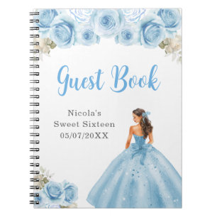 Caderno Espiral Princesa no Vestido Azul Doce Dezesseis Livro de C