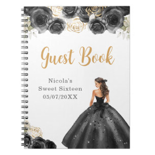 Caderno Espiral Princesa no Vestido Negro Doce Dezesseis Livro de