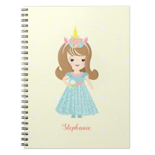 Caderno Espiral Princesa Unicorn