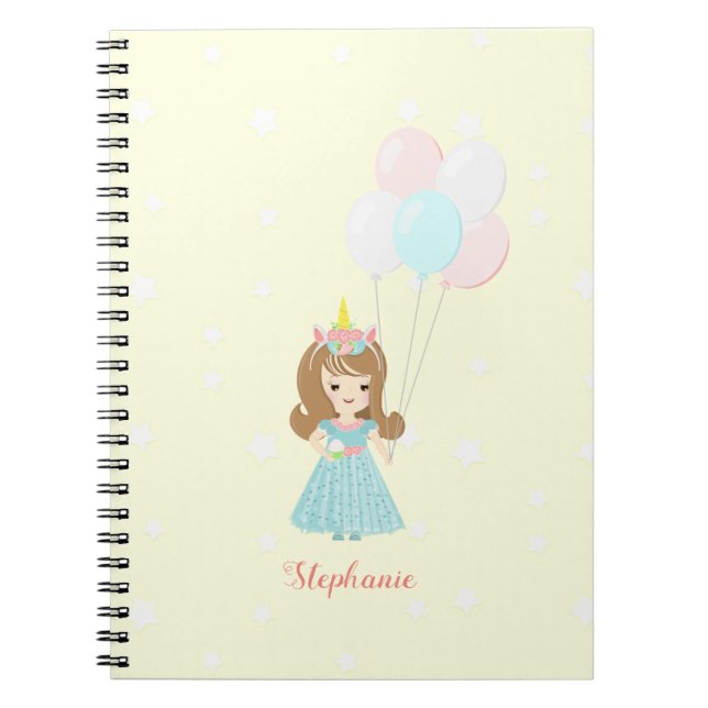 Caderno Espiral Princesa Unicorn (Frente)