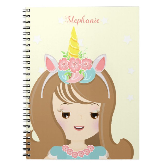 Caderno Espiral Princesa Unicórnio (Frente)