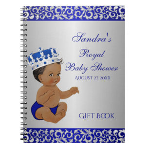Caderno Espiral Príncipe Afro-Americano Azul Prata Presente Convid