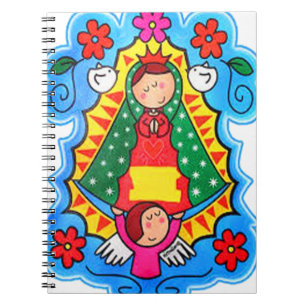 CADERNO ESPIRAL PRO CUSTOMIZÁVEL DE VIRGEN DE GUADALUPE CARICATUR
