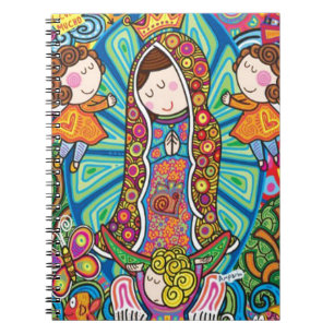 CADERNO ESPIRAL PRO CUSTOMIZÁVEL DE VIRGEN DE GUADALUPE CARICATUR