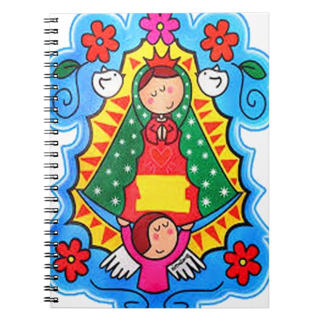 CADERNO ESPIRAL PRO CUSTOMIZÁVEL DE VIRGEN DE GUADALUPE CARICATURA (Frente)