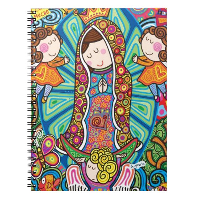 CADERNO ESPIRAL PRO CUSTOMIZÁVEL DE VIRGEN DE GUADALUPE CARICATURA (Frente)