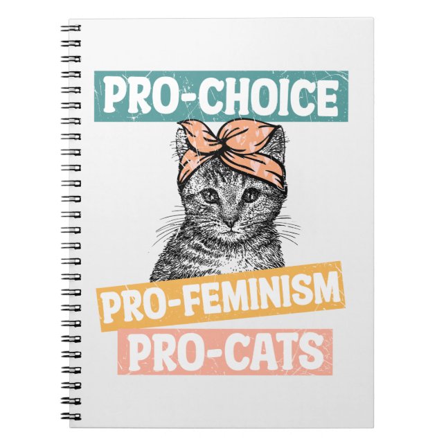 Caderno Espiral Pró-Escolha, Pro-Feminismo, Pro-Cat | Tambor (Frente)