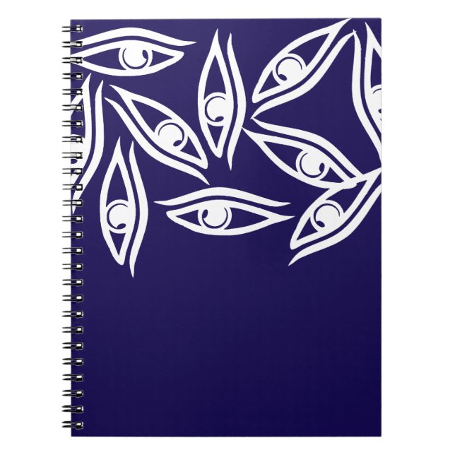 Caderno Espiral Produto com padrão de olho funky (Frente)