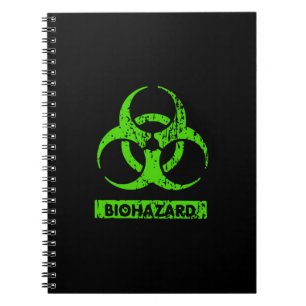 Caderno Espiral Produtos Químicos de Bio-Risco Verde Neon de Lima