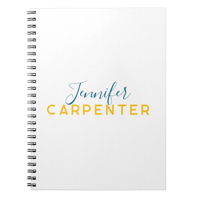 Caderno Espiral Professional elegant modern minimalist plain (Frente)