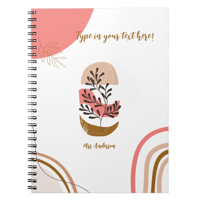 Caderno Espiral professor boêmico personalizado (Frente)