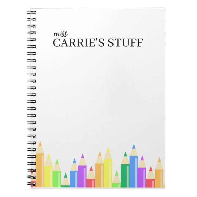 Caderno Espiral Professor bonito e personalizado (Frente)