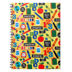 Caderno Espiral Professor de Arte da Pré-escola de Doodle - Bom fi