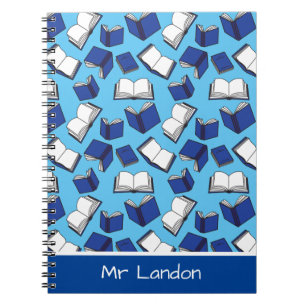 Caderno Espiral Professor de Bibliotecas Escolares e Bookworm