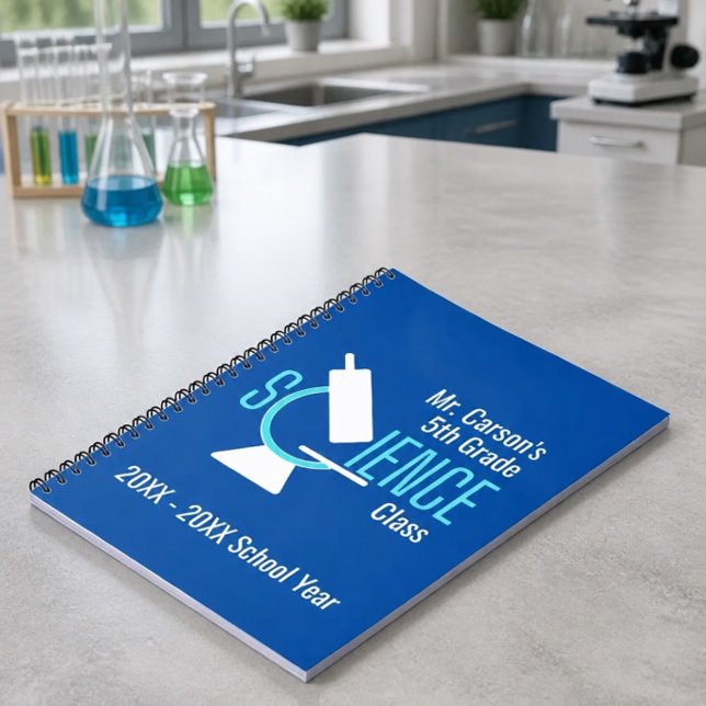 Caderno Espiral Professor de Ciência | Notebook Personalizado Micr (Criador carregado)