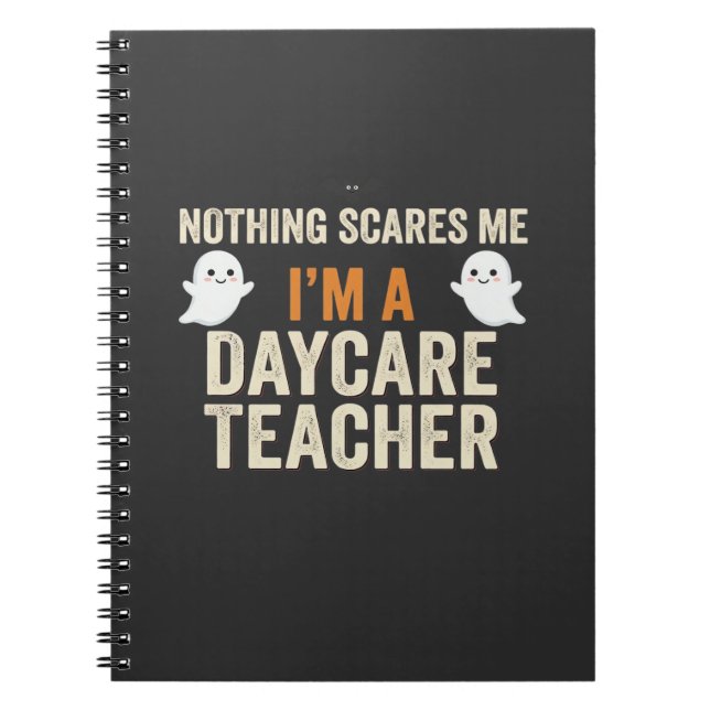 Caderno Espiral Professor de Creche Design de Fantasma de Hallowee (Frente)