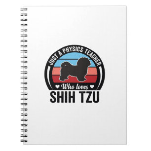 Caderno Espiral Professor de Física Shih Tzu Camisa Vintage Design