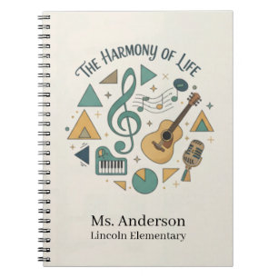 Caderno Espiral Professor de Música Personalizado A Harmonia da Vi