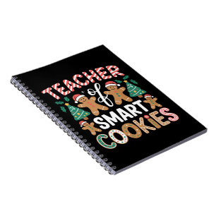 Caderno Espiral Professor de Natal de Biscoitos Inteligentes de Ge