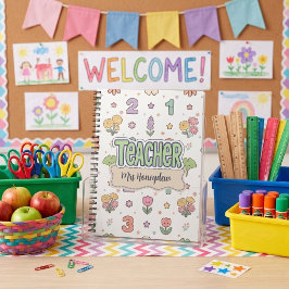 Caderno Espiral Professor de Números Verdes Padrão Escolar