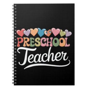 Caderno Espiral Professor de Pré-Escola Primeiro Dia Groovy Volta
