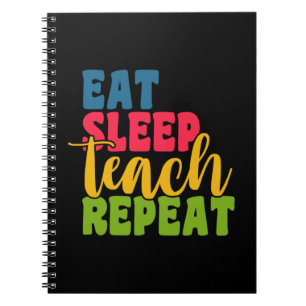 Caderno Espiral Professor de presentes Repetir o Ensino do Sono