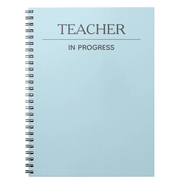 Caderno Espiral Professor em curso Simples Pastel Azul (Frente)