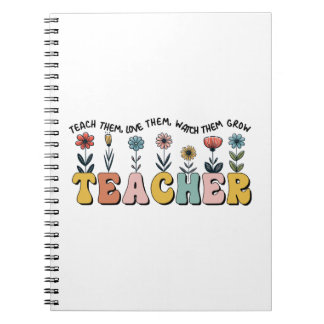 Caderno Espiral Professor Ensine-os, Ame-os, Veja-os Crescer