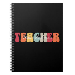 Caderno Espiral Professor-Ensino-Ensino-Retro-Funny