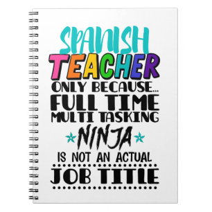 Caderno Espiral Professor Espanhol Apenas Porque Multitarefa De Te