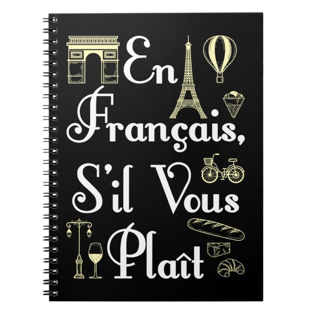 Caderno Espiral Professor francês En Francais S'il Vous Plait (Frente)