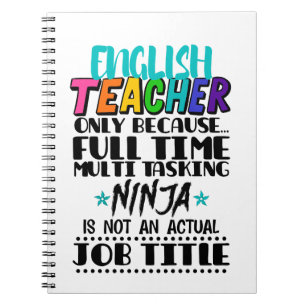 Caderno Espiral Professor Inglês Apenas Porque Multitarefa De Temp