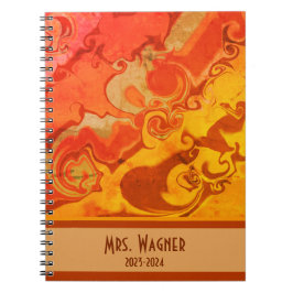 Caderno Espiral Professor Personalizado, Bonito Abstrato alegre