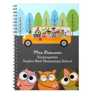 Caderno Espiral Professor Personalizado de Ônibus da Escola de Co