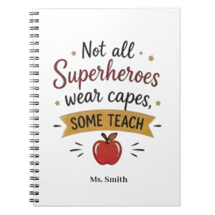 Caderno Espiral Professor Super-Herói Personalizado