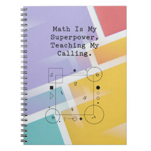 Caderno Espiral Professor Superpoder de Matemática Vocação e Pai