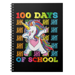 Caderno Espiral Professor Unicórnio de 100 Dias de Escola