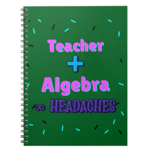 Caderno Espiral Professora + Algebra ∞ Capacetes Matemáticos Profe