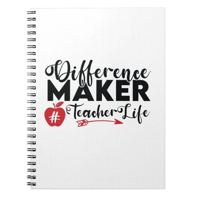 Caderno Espiral Professora Diferença de Arte Geradora Vida de Prof (Frente)
