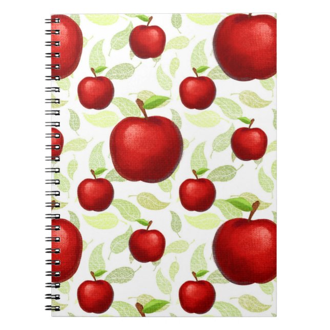 Caderno Espiral Professora Padrões de Árvore de Apple Pré-Escolar  (Frente)